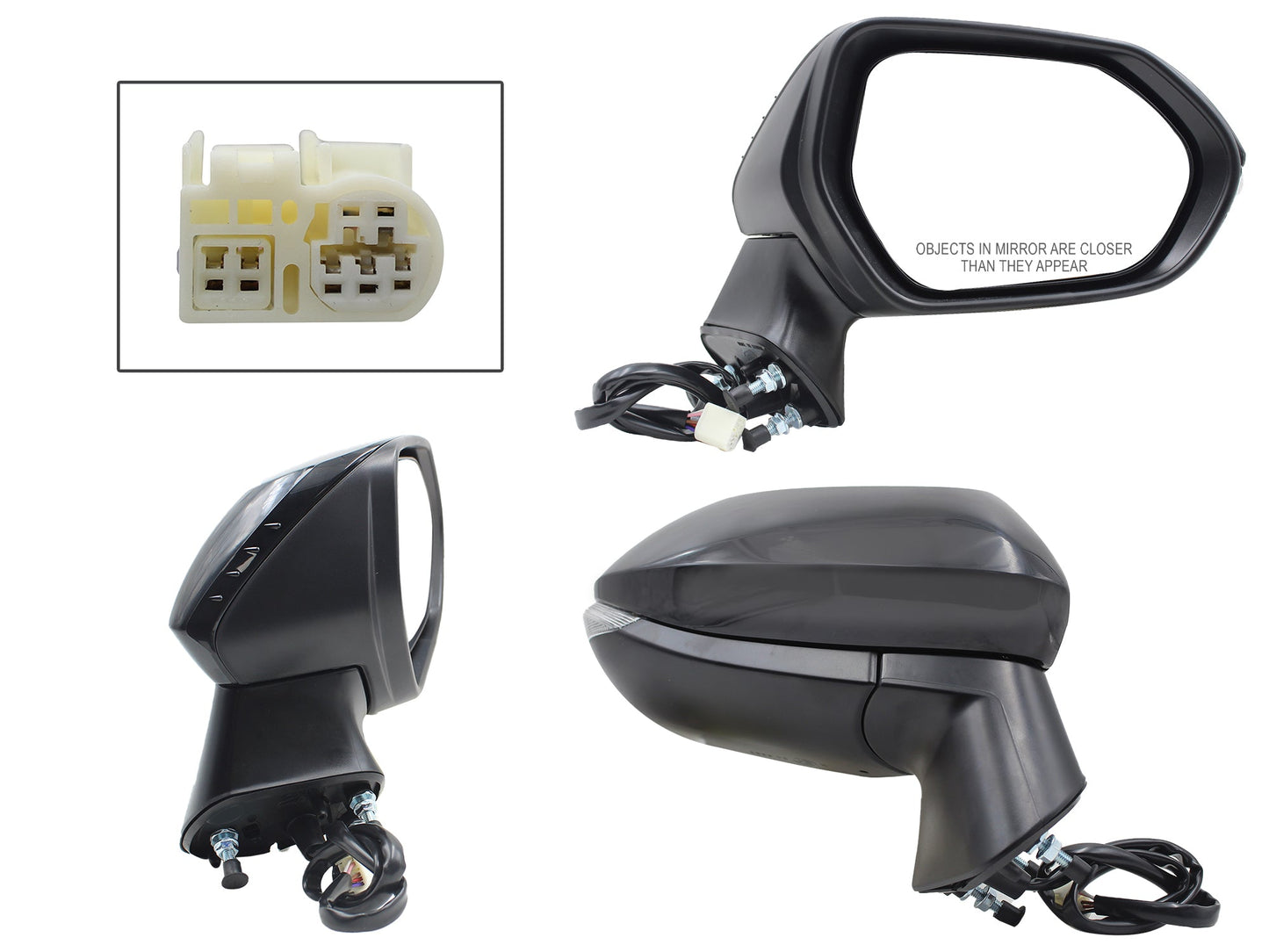 ESPEJO DER ELECT NEGRO P/PINTAR C/LUZ DIRECCIONAL C/DESEMPAÑANTE (6PINES)