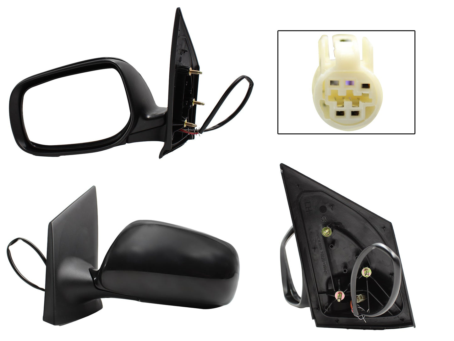 ESPEJO IZQ ELECT NEGRO P/PINTAR (3PINES) 4PTAS