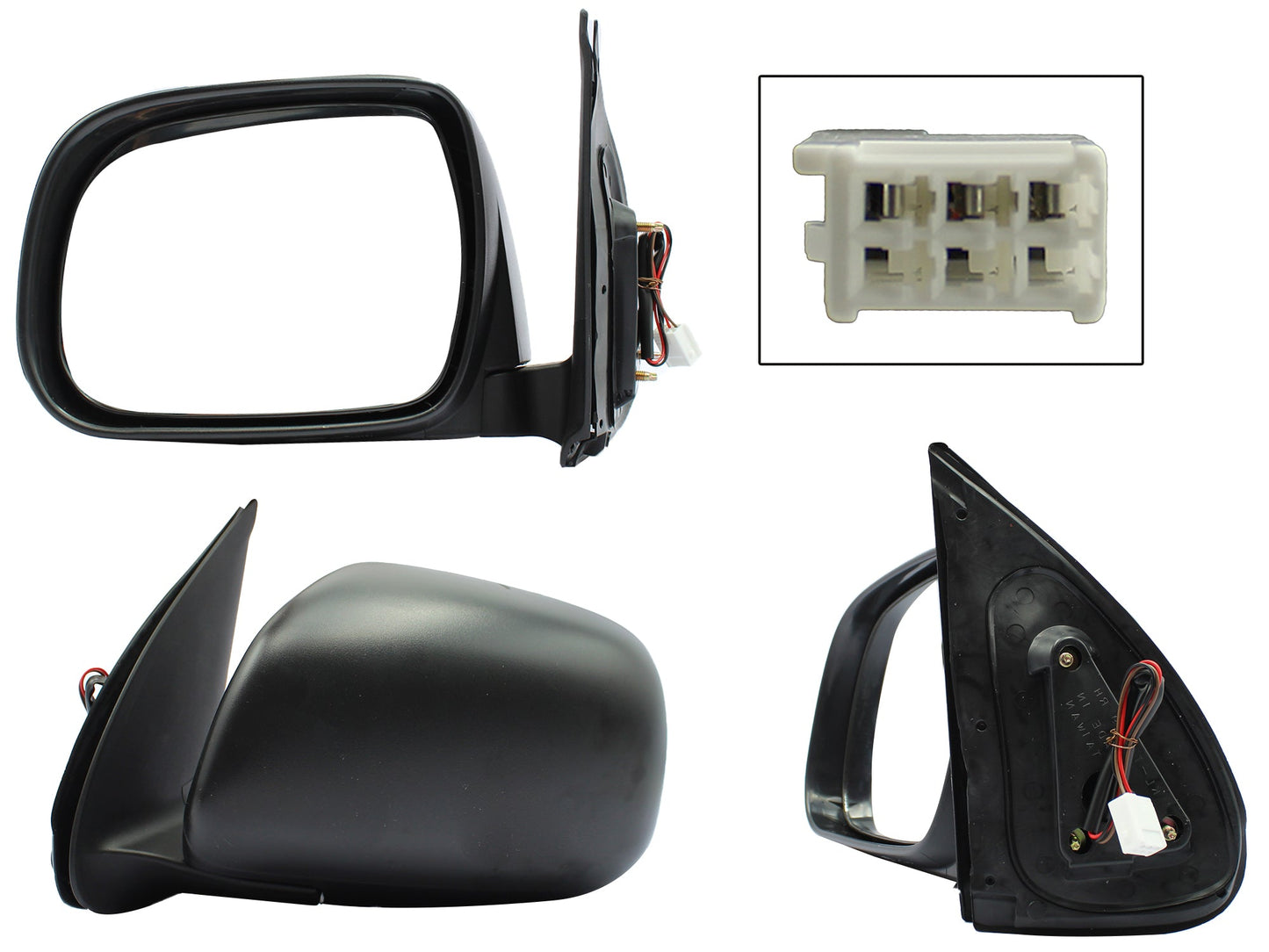 ESPEJO IZQ ELECT NEGRO POROSO (3PINES)