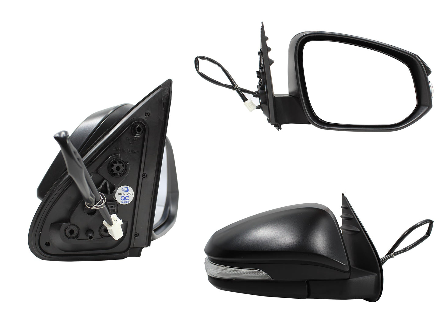 ESPEJO DER ELECT NEGRO C/LUZ DIRECCIONAL (5PINES) (LUJO)