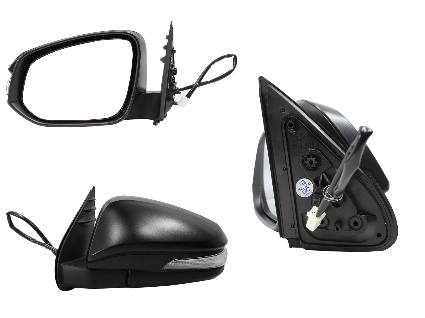 ESPEJO IZQ ELECT NEGRO C/LUZ DIRECCIONAL (5PINES) (LUJO)