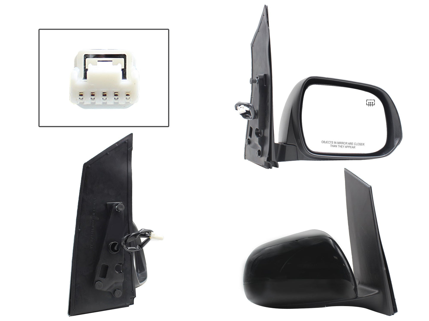 ESPEJO DER ELECT NEGRO P/PINTAR C/DESEMPAÑANTE (5PINES)