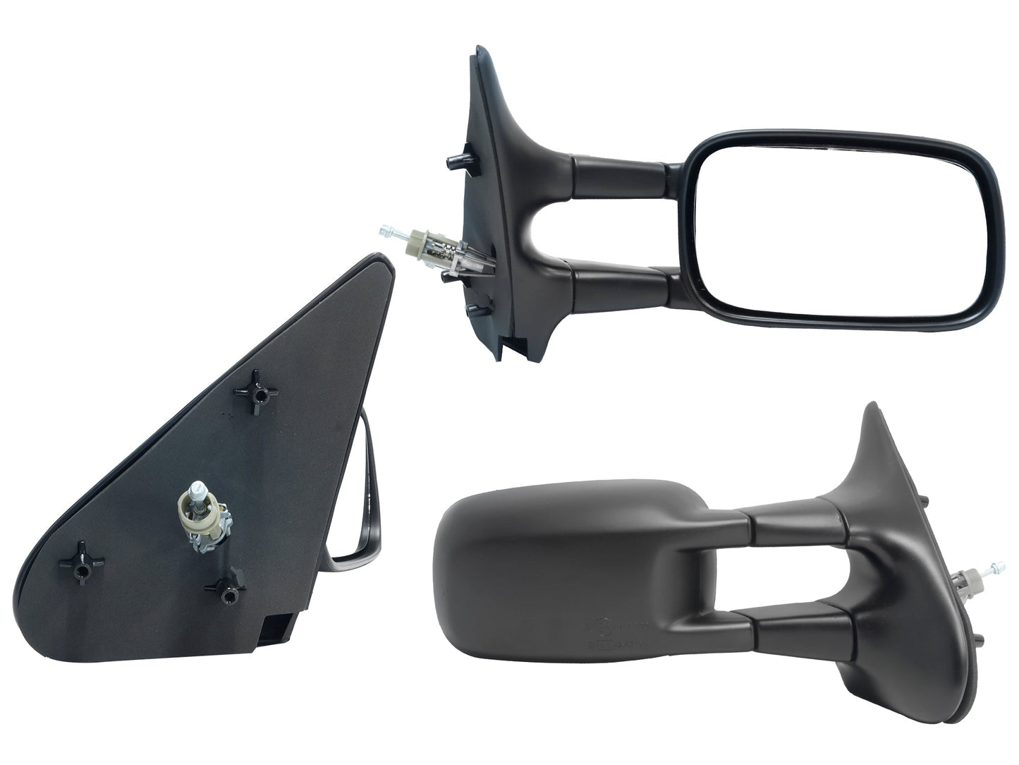 ESPEJO DER MANUAL NEGRO LISO C/CONTROL