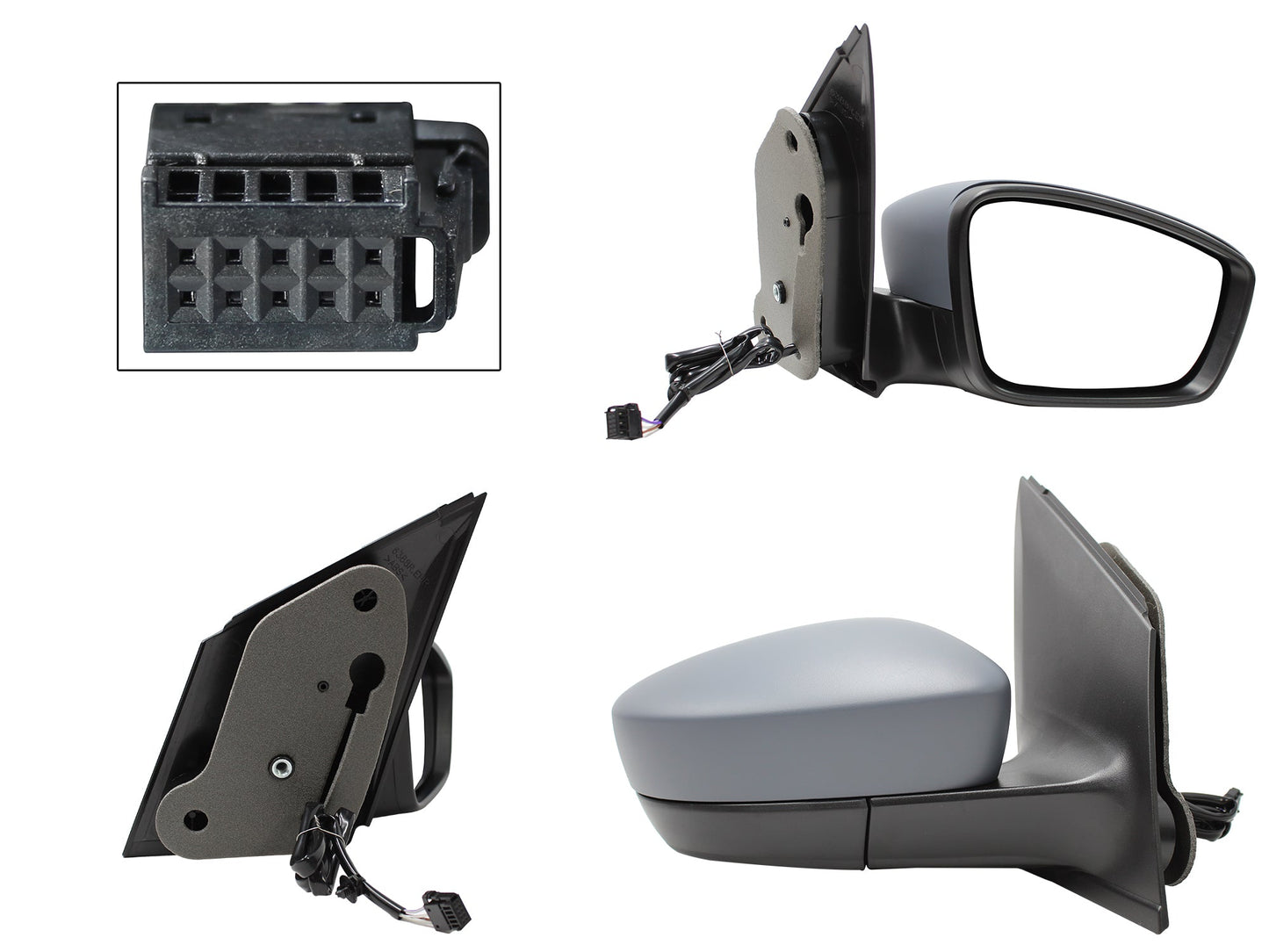 ESPEJO DER ELECT GRIS P/PINTAR C/DESEMPAÑANTE (5PINES)