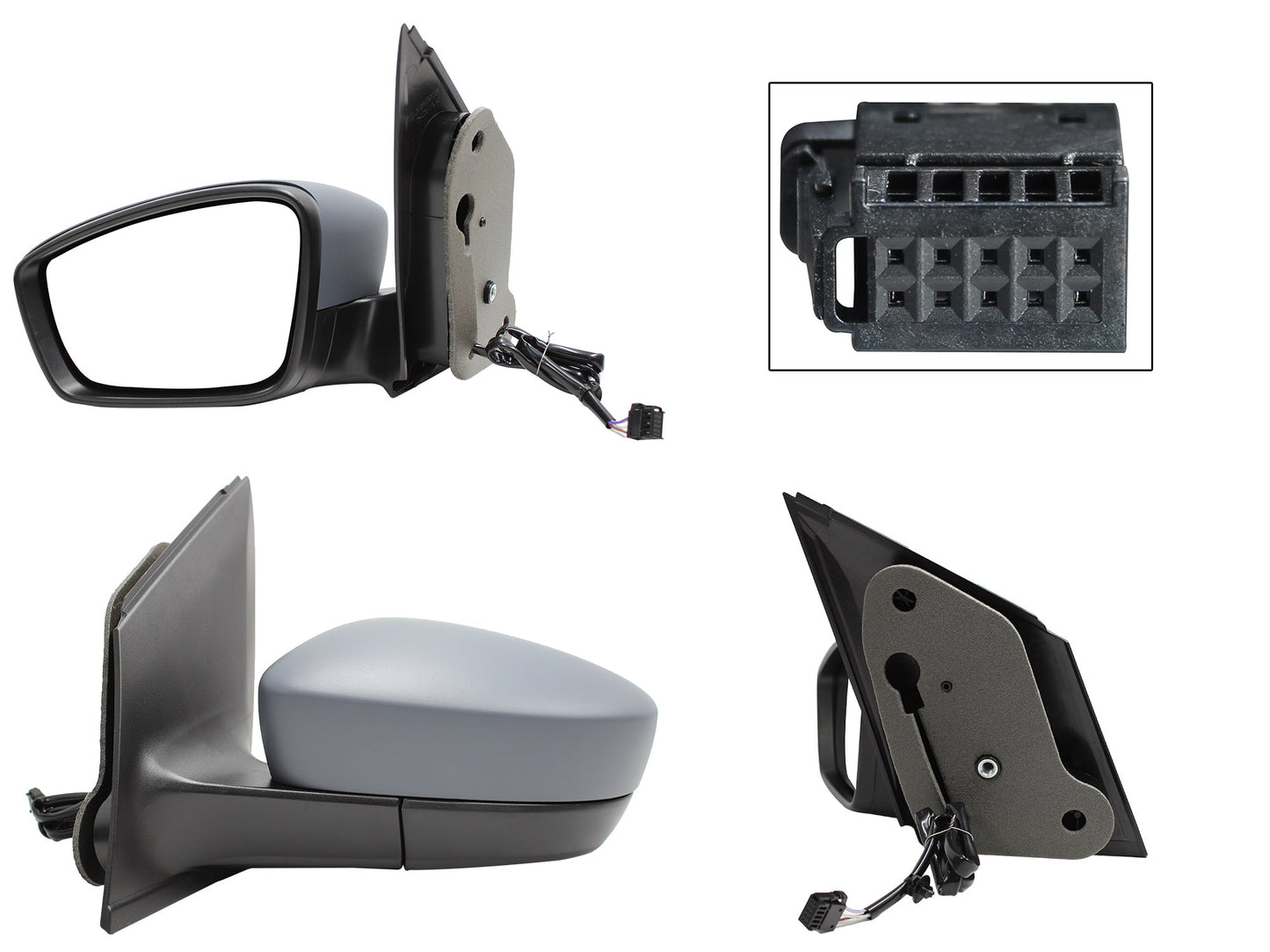 ESPEJO IZQ ELECT GRIS P/PINTAR C/DESEMPAÑANTE (5PINES)