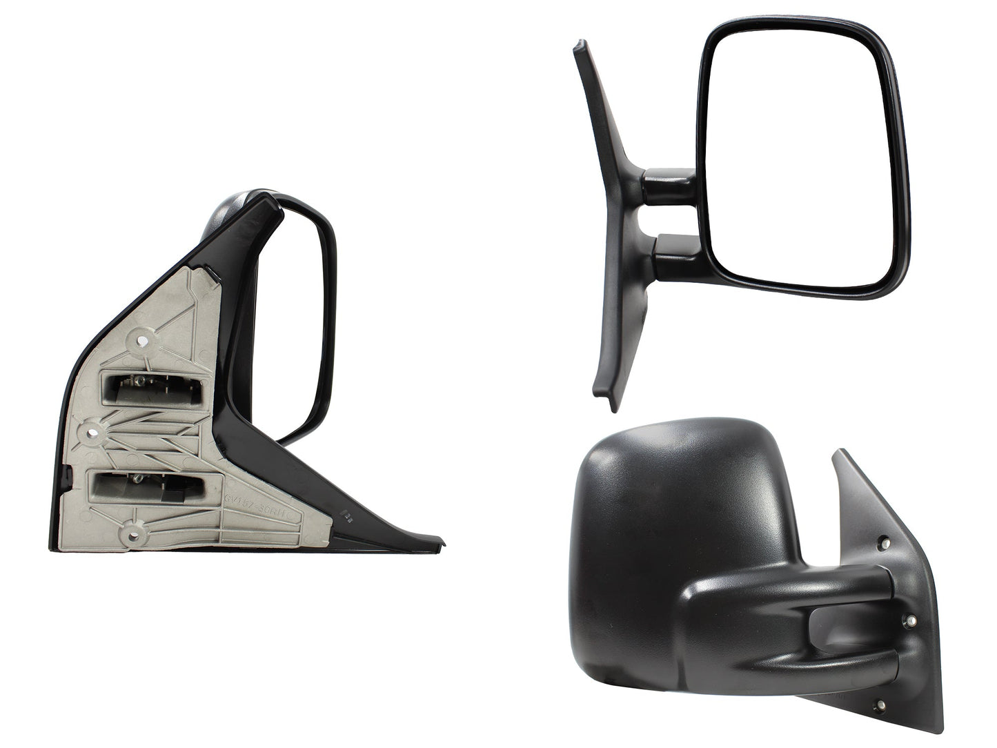 ESPEJO DER MANUAL NEGRO POROSO (BASE INT METALICA)