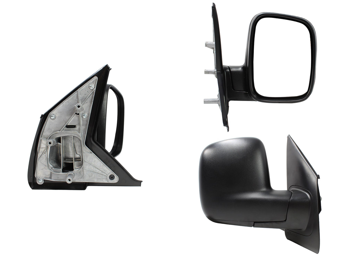 ESPEJO DER MANUAL NEGRO POROSO (BASE INT METALICA)