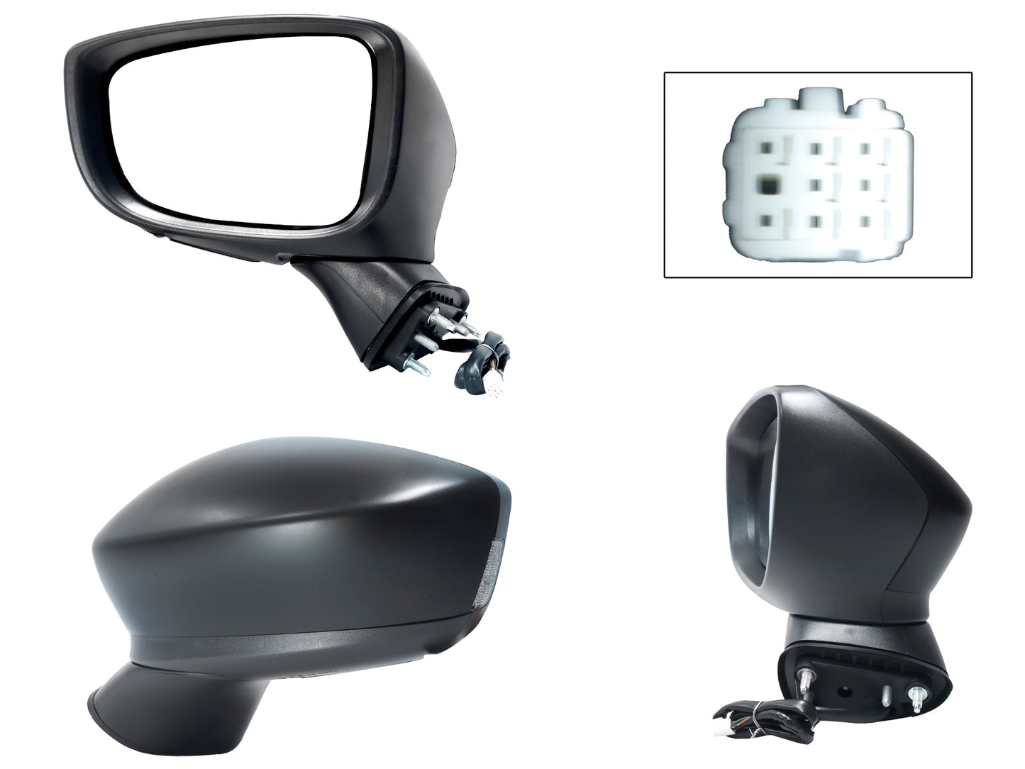 ESPEJO IZQ ELECT NEGRO P/PINTAR C/DESEMPAÑANTE (6PINES) (TY YARIS R 16-20)