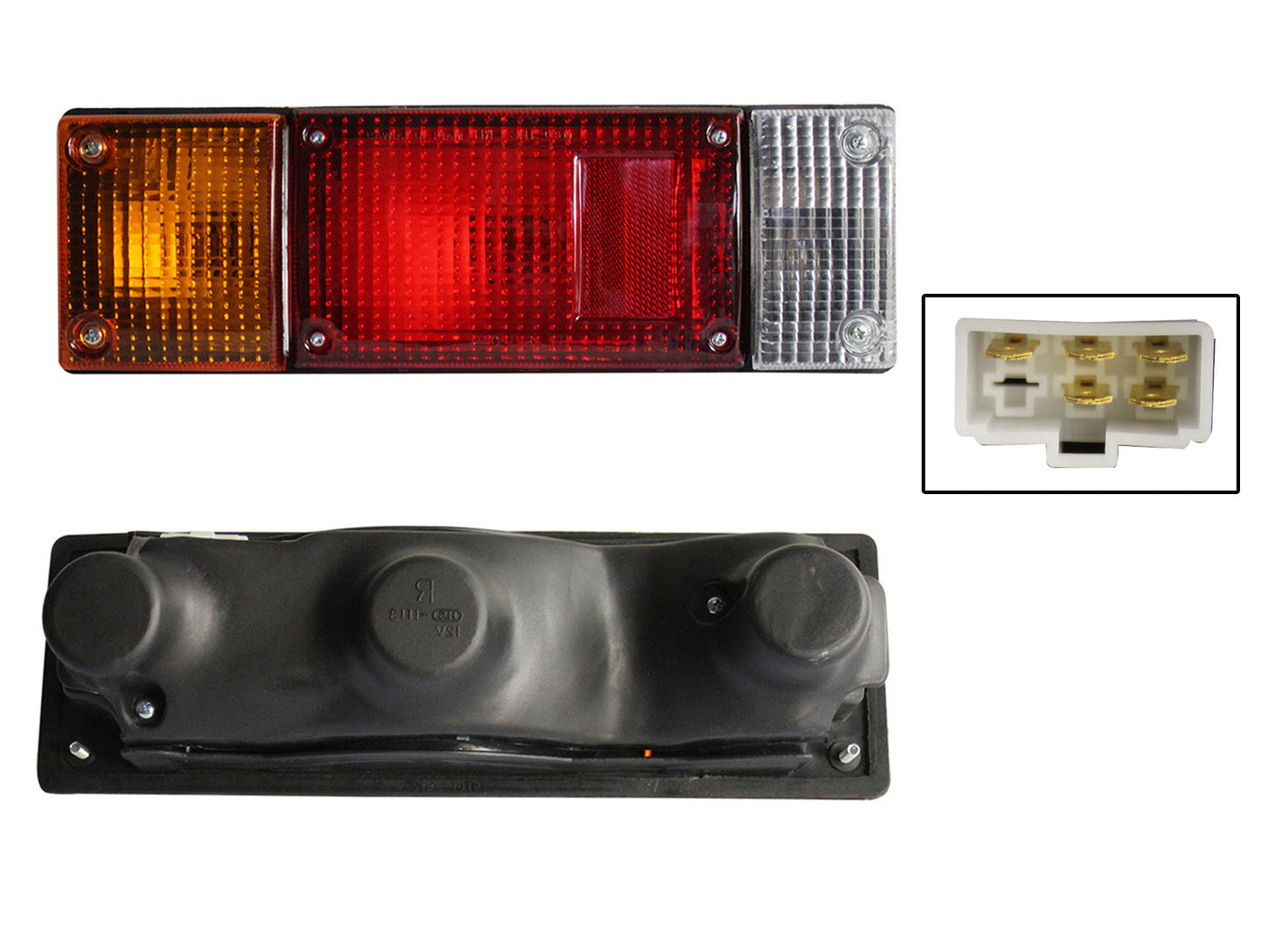 CALAVERA IZQ S/ARNES ESTACA (NP-300 D-22 08-15/NP-300 D-23 16-25) (AMBAR/ROJO/BLANCO)