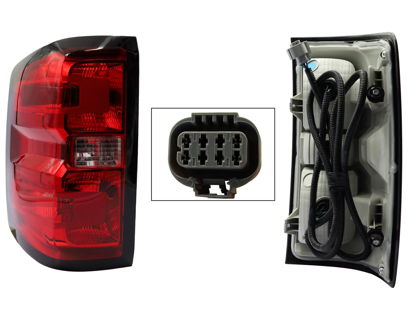 CALAVERA IZQ C/ARNES (CONECTOR RECTANGULAR) (ROJO/BLANCO/ROJO)