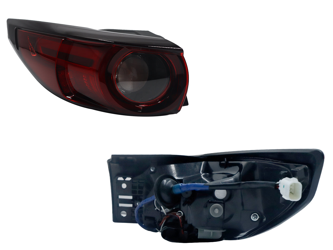 CALAVERA IZQ EXT C/ARNES C/LED OSCURA (BLANCO/ROJO)