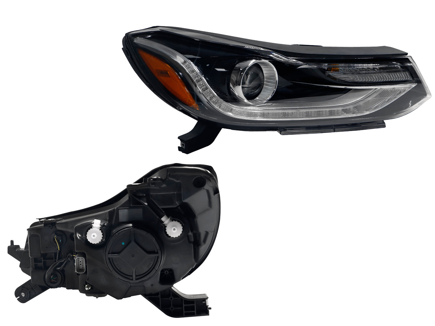 FARO DER F/NEGRO C/LED C/LUPA C/MICA AMBAR