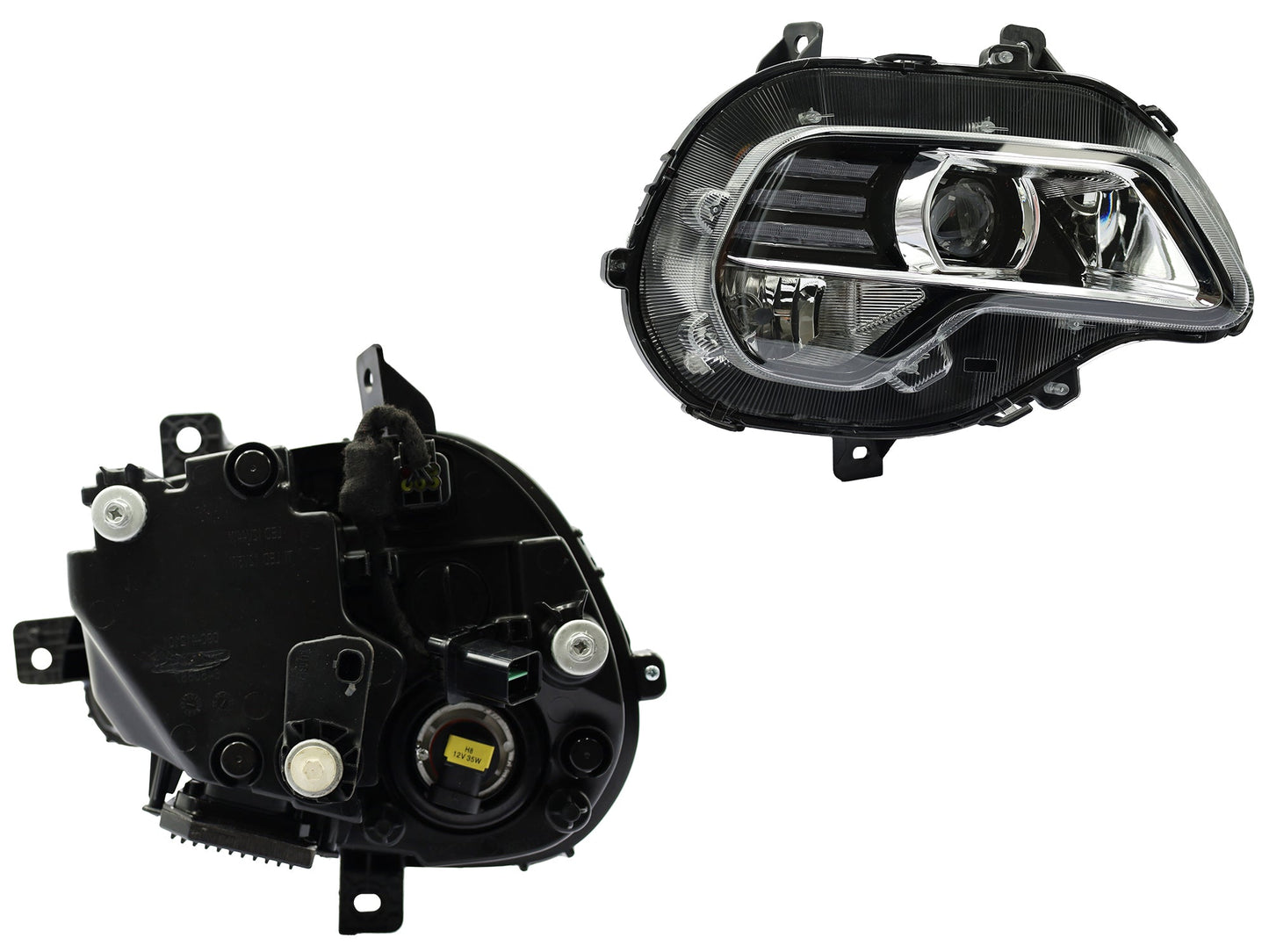 FARO DER F/CROMADO C/LED C/LUPA