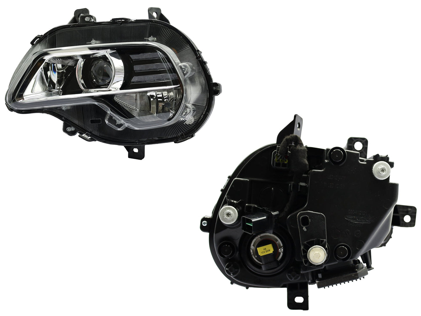 FARO IZQ F/CROMADO C/LED C/LUPA