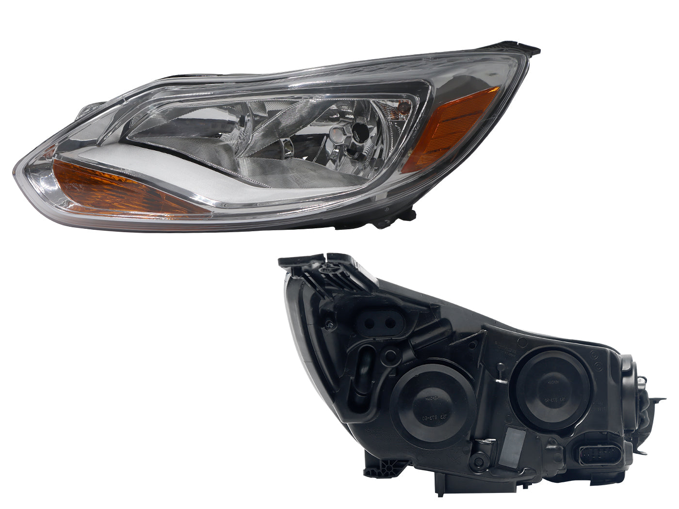 FARO IZQ F/CROMADO C/MICA AMBAR (SEDAN/H-BACK)