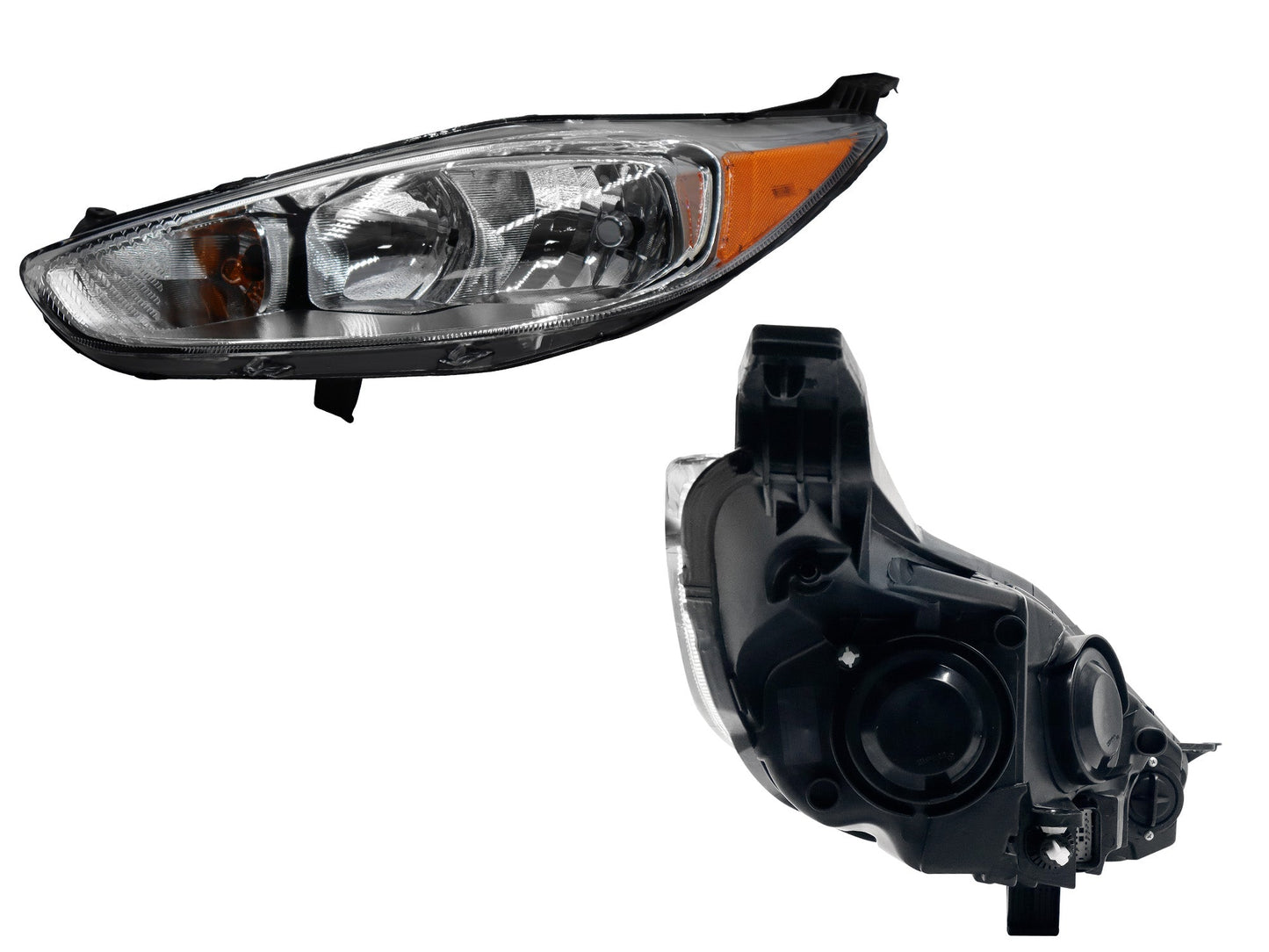 FARO IZQ F/CROMADO C/MICA AMBAR (SEDAN/H-BACK)