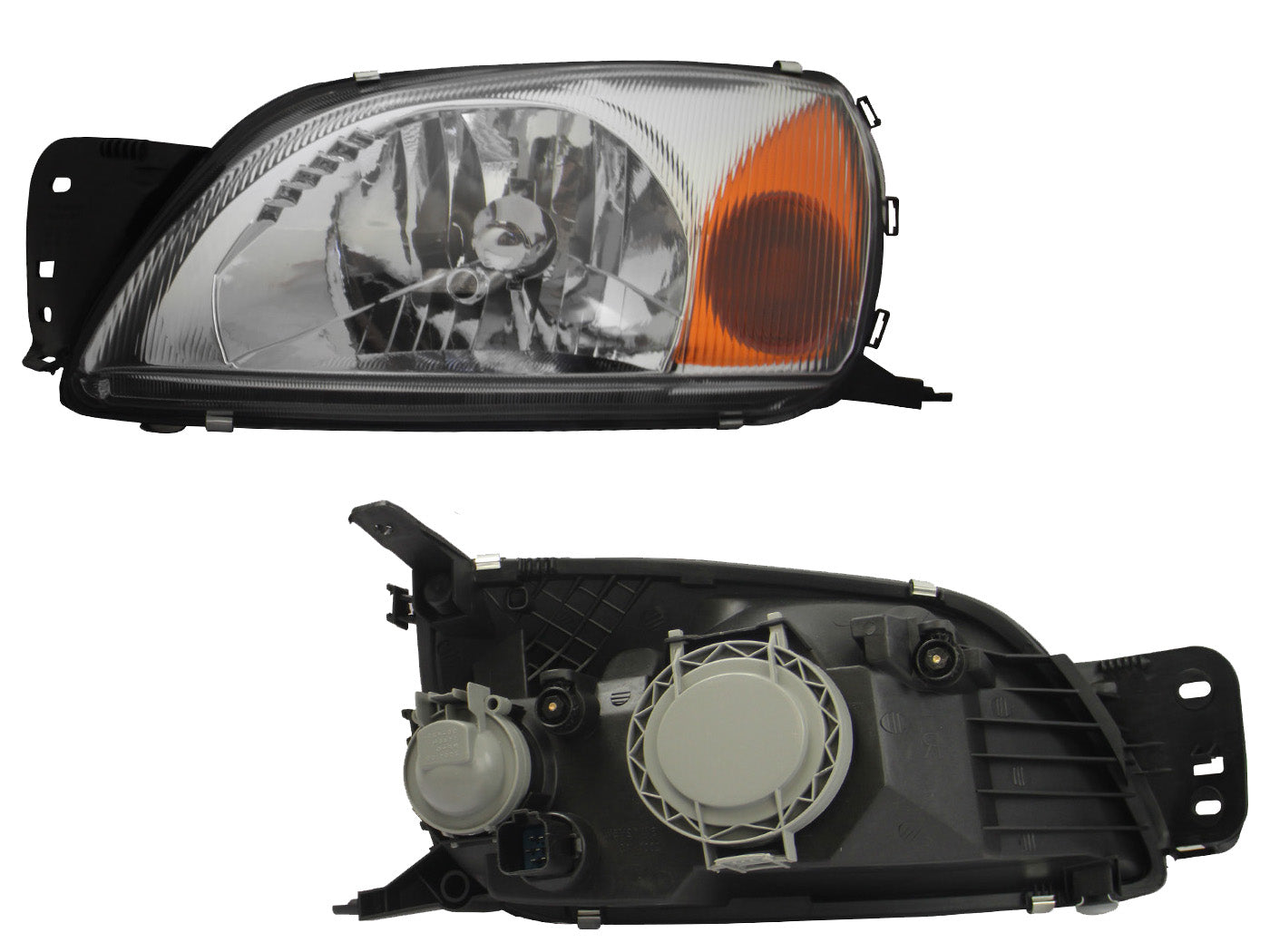 FARO IZQ F/CROMADO C/CUARTO AMBAR C/BASE (COURIER 01-12/FIESTA 00-02)