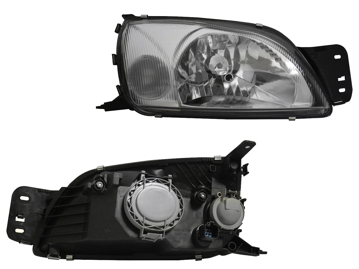 FARO DER F/CROMADO C/CUARTO BLANCO C/BASE (COURIER 01-12/FIESTA 00-02)