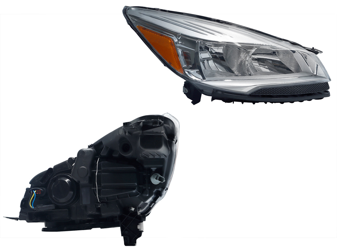 FARO DER F/CROMADO C/MICA AMBAR