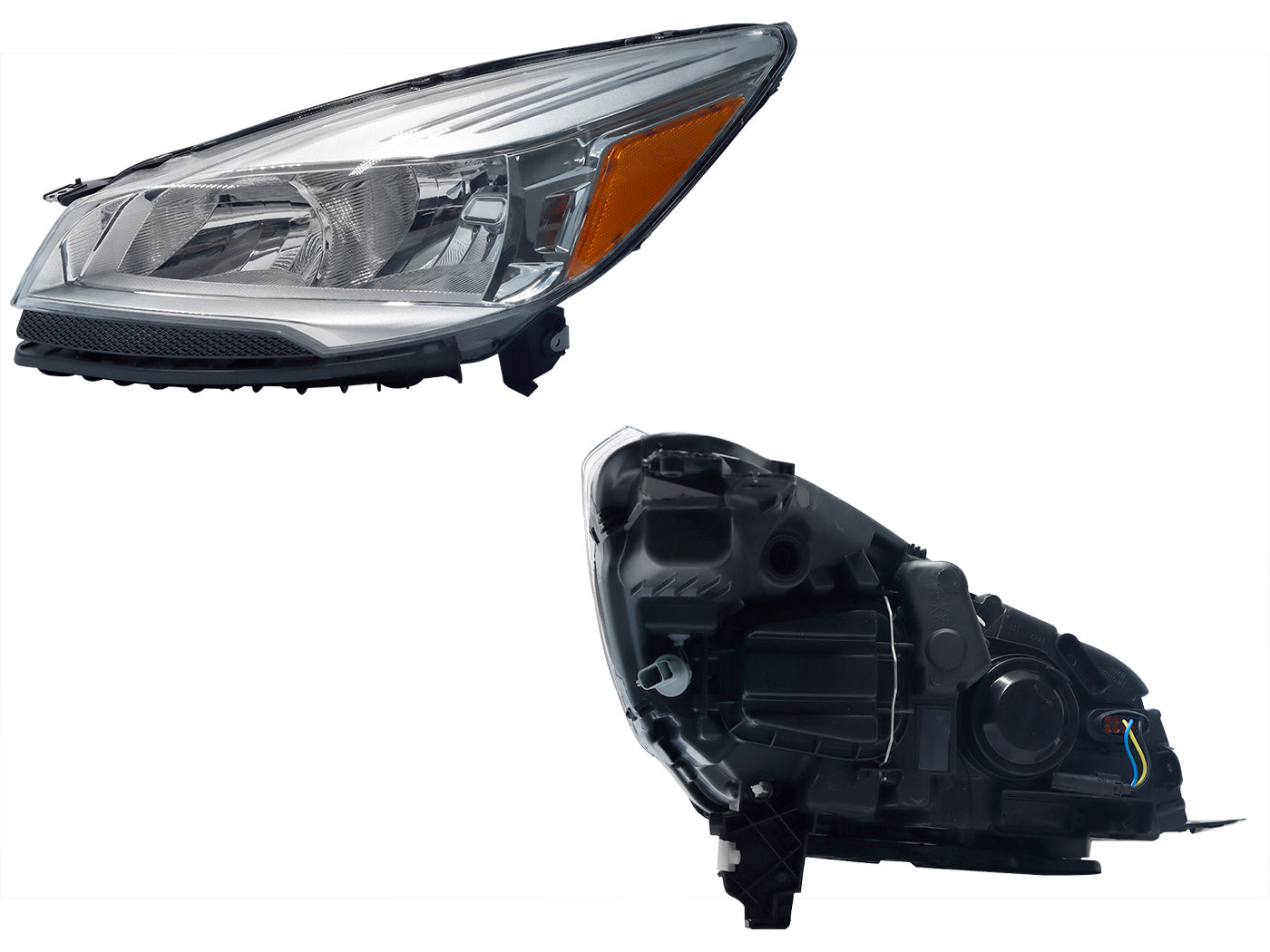 FARO IZQ F/CROMADO C/MICA AMBAR