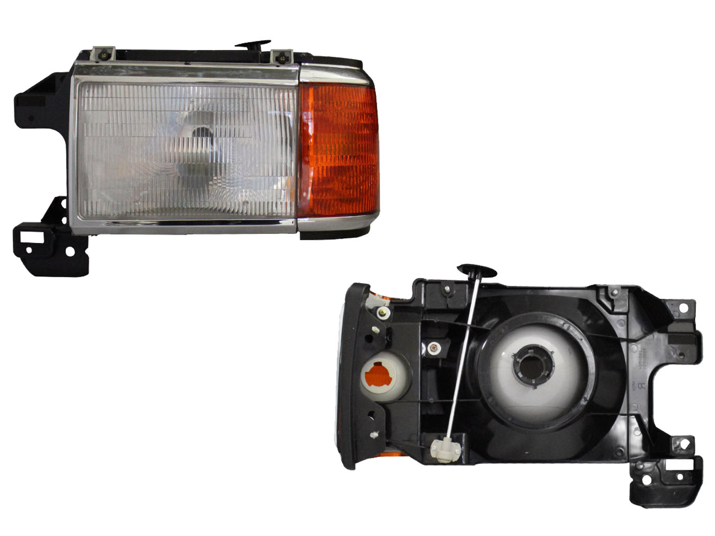 FARO IZQ F/CROMADO RAYADO FILO CROMO C/CUARTO AMBAR C/BASE