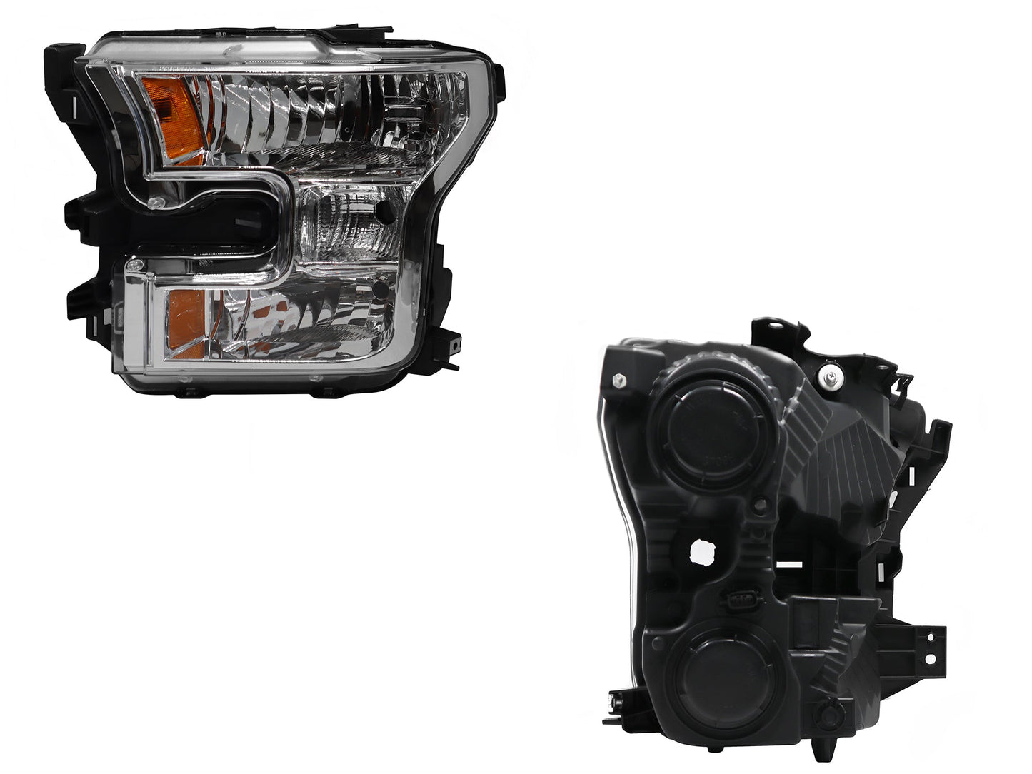 FARO IZQ F/CROMADO C/MICA AMBAR