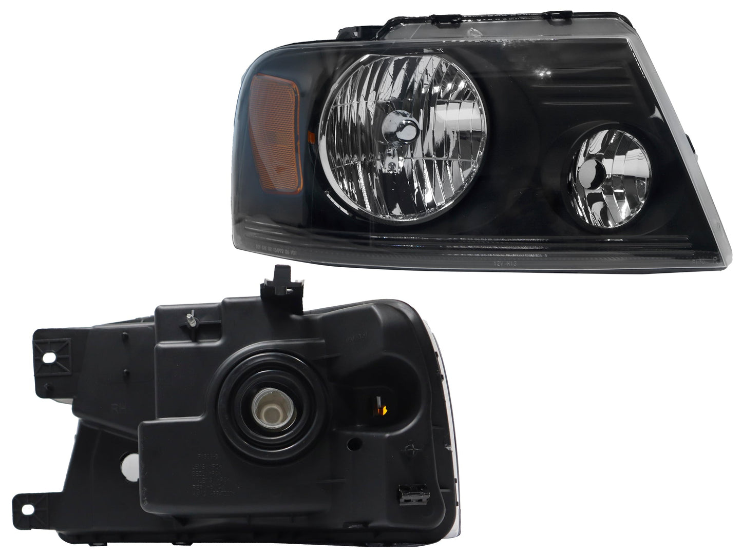 FARO DER F/NEGRO C/MICA AMBAR