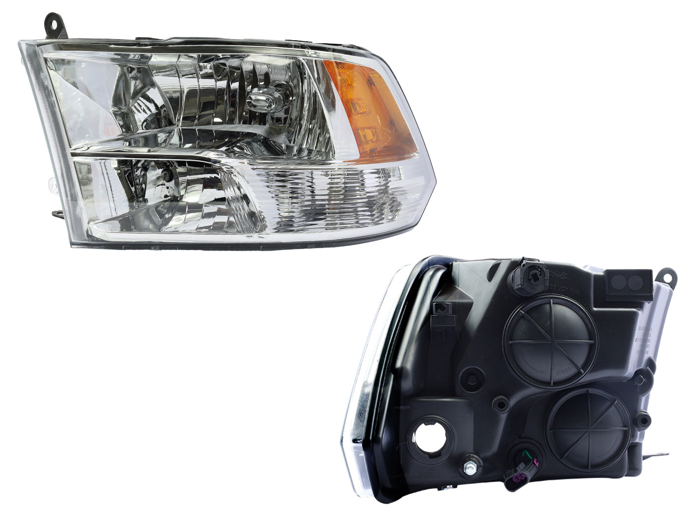 FARO IZQ F/CROMADO C/MICA AMBAR DOBLE AS