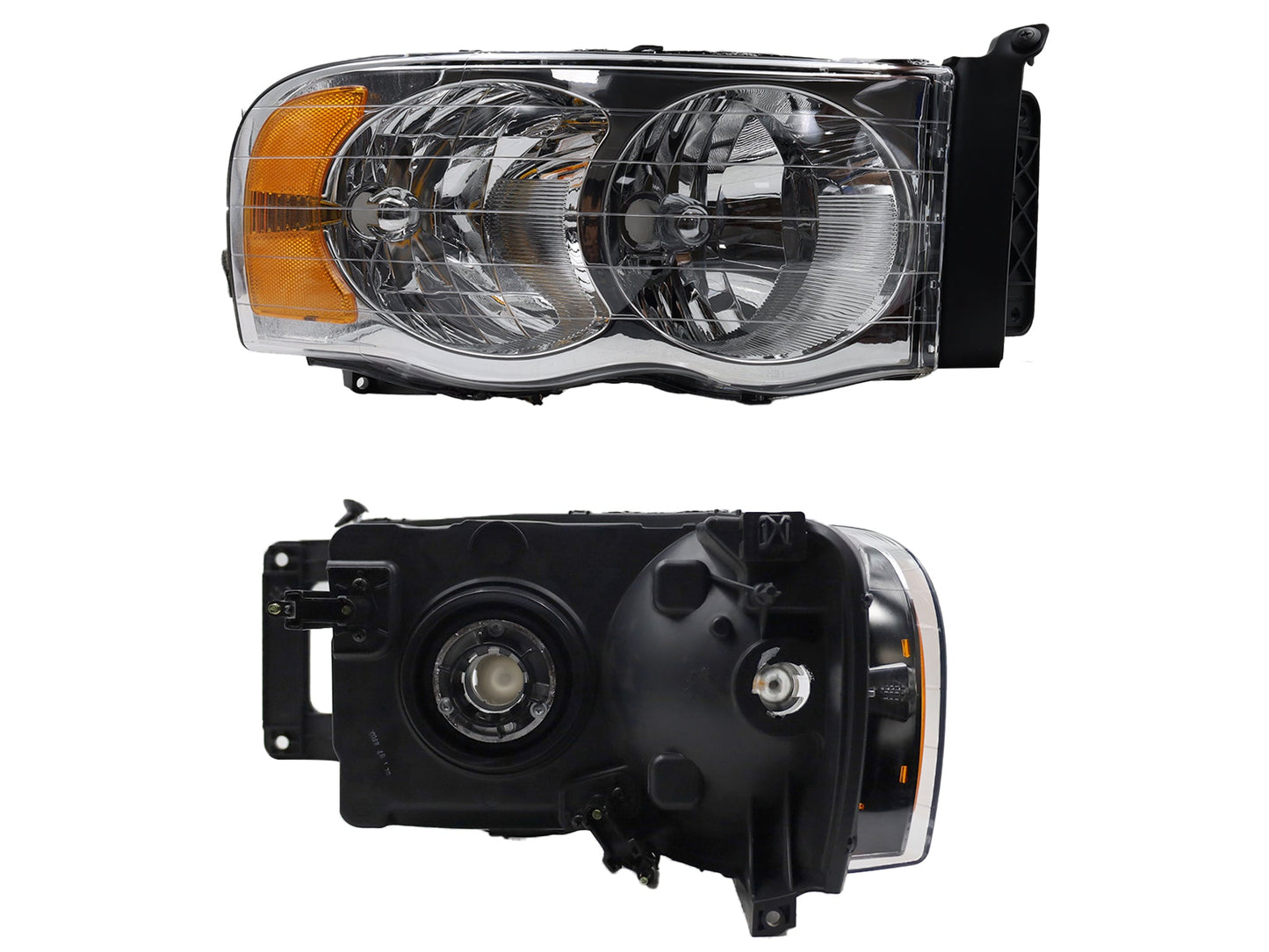 FARO DER F/CROMADO C/BASE C/MICA AMBAR