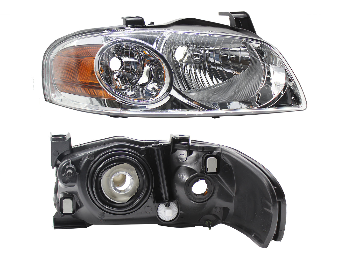 FARO DER F/CROMADO C/MICA AMBAR