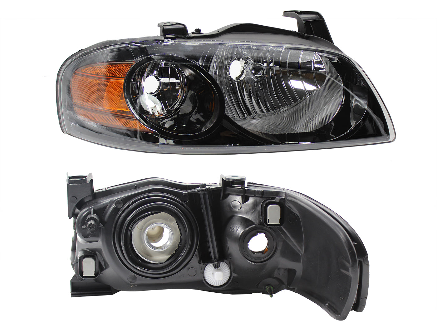 FARO DER F/NEGRO C/MICA AMBAR