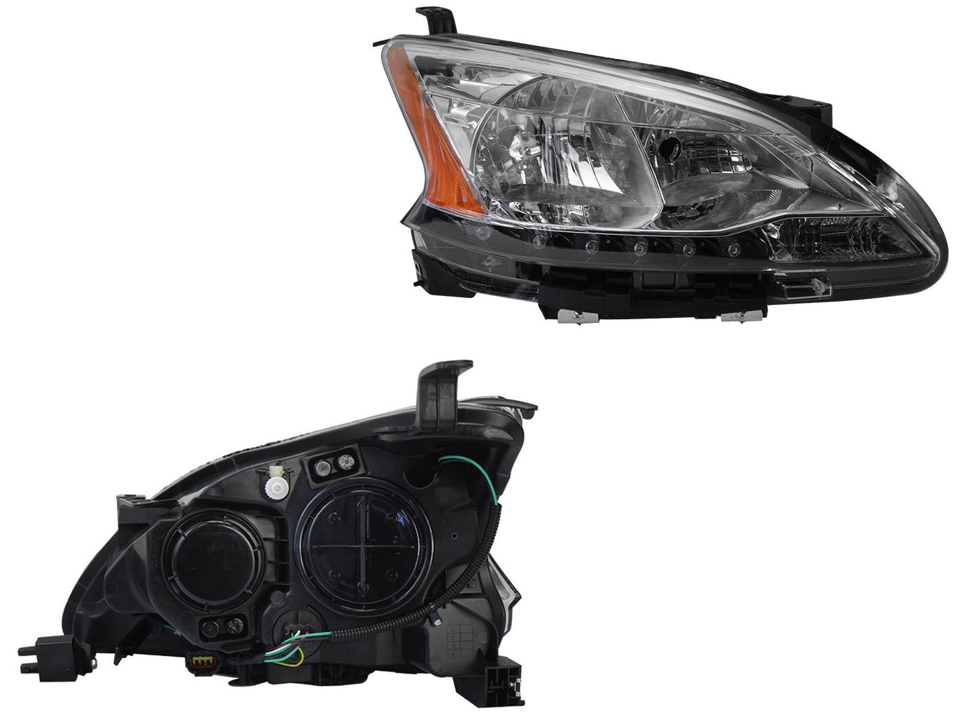 FARO DER F/CROMADO C/LED C/MICA AMBAR