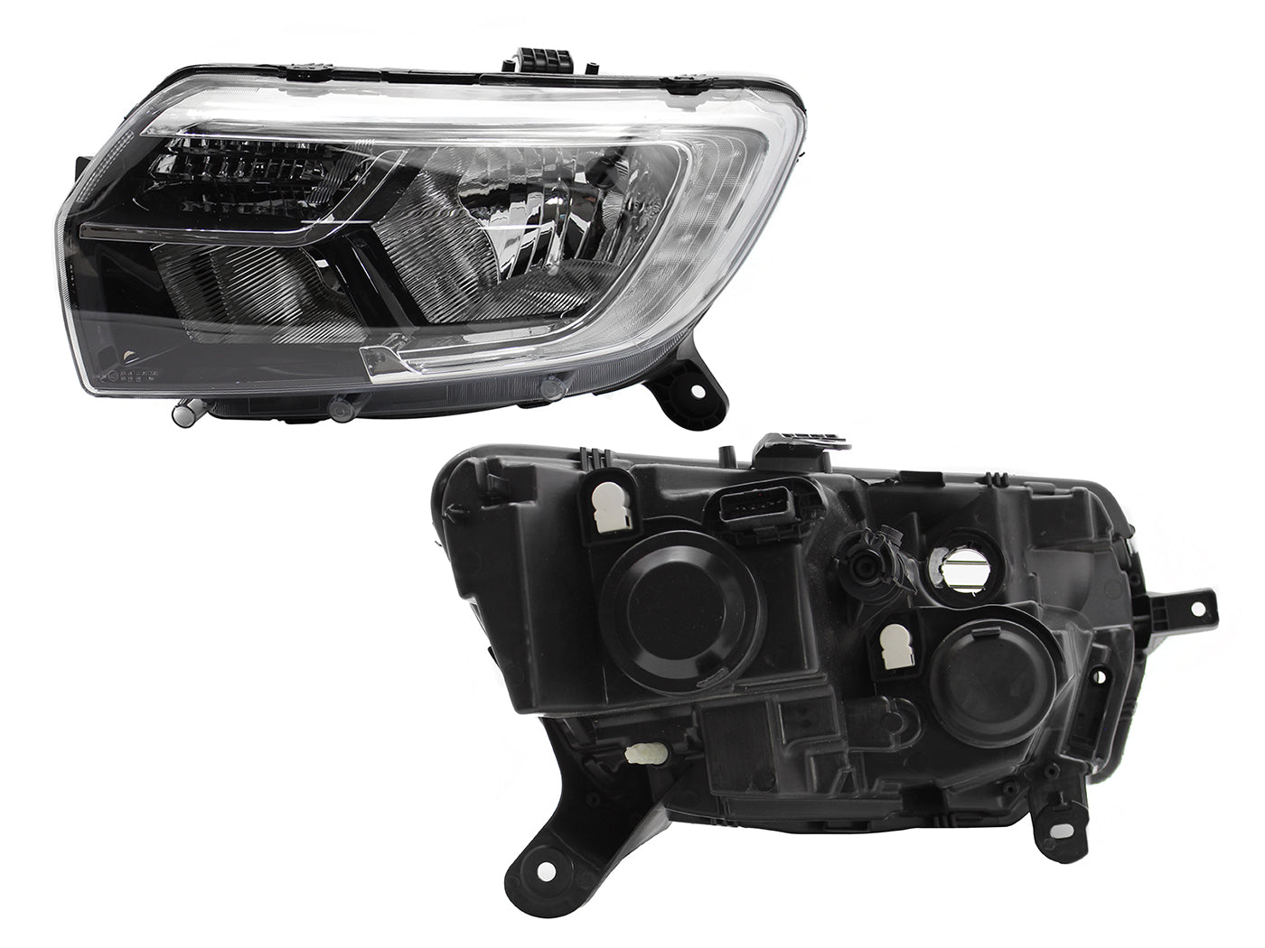 FARO IZQ F/CROMADO C/DRL (6PINES)