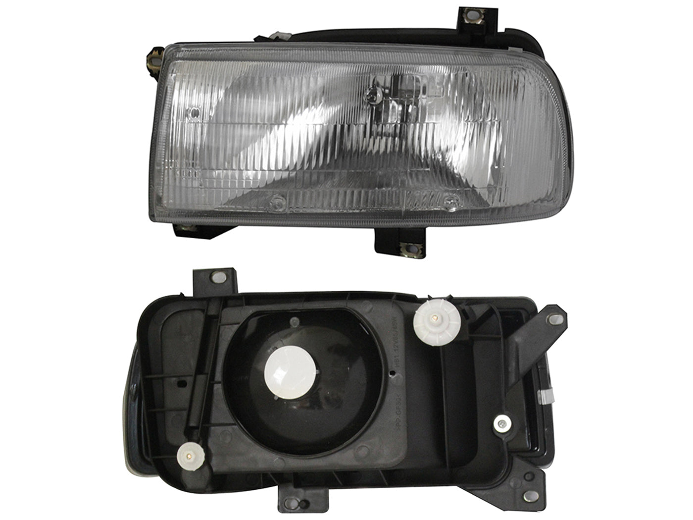 FARO DER F/CROMADO C/BASE PLASTICO VIDRIO RAYADO