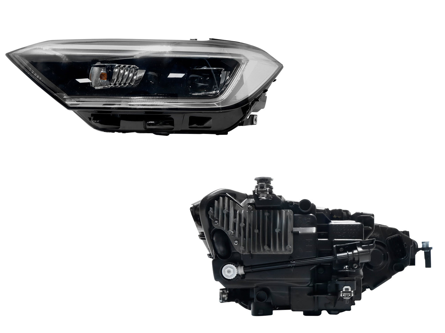 FARO IZQ F/NEGRO C/LED C/LUPA C/MICA BLANCA