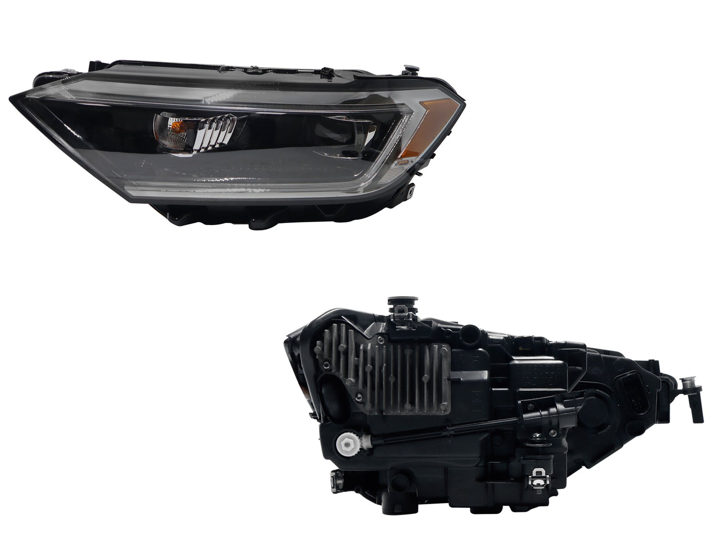 FARO IZQ F/NEGRO C/LED C/LUPA C/MICA AMBAR