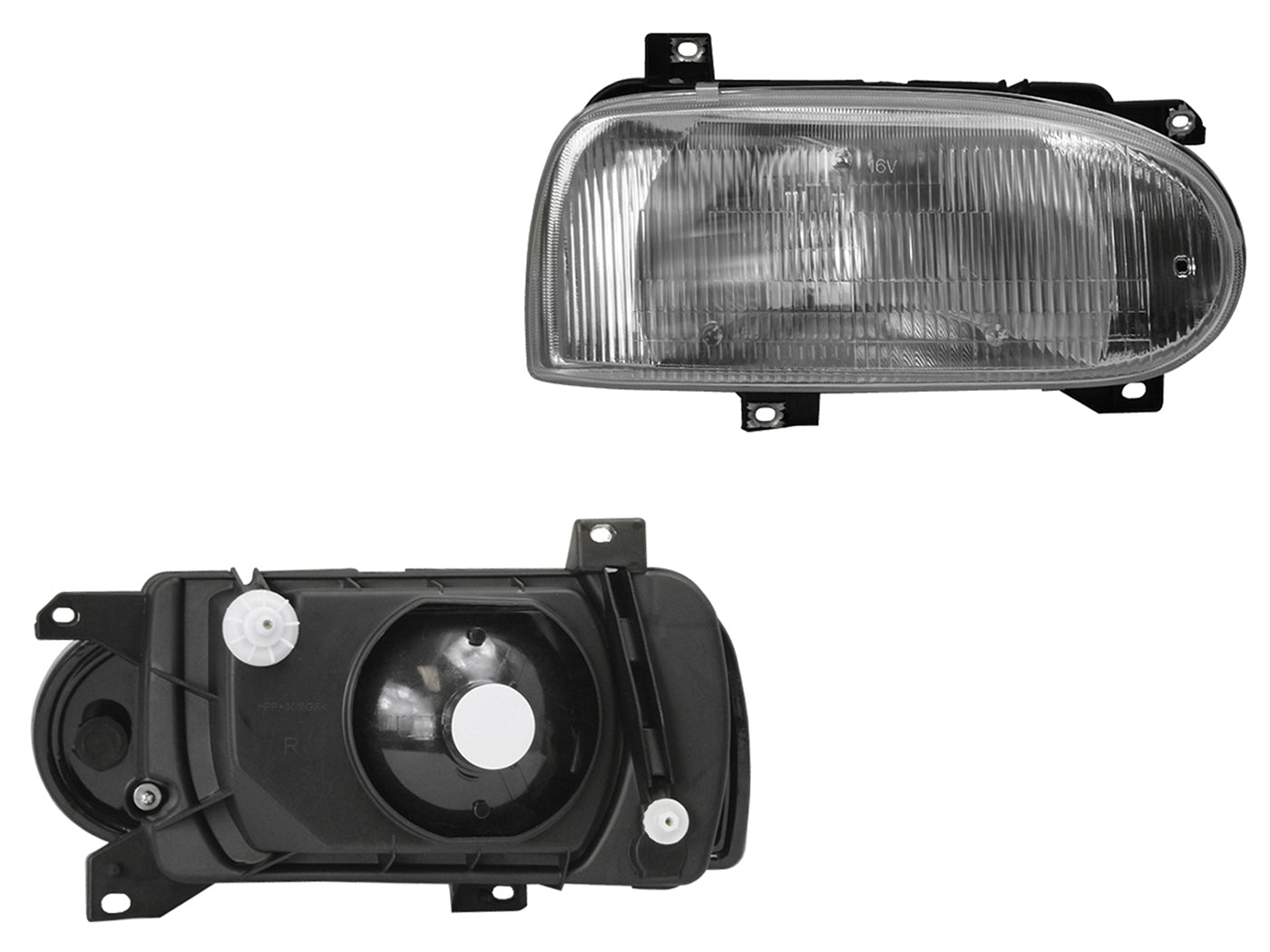 FARO DER F/CROMADO C/BASE PLASTICO VIDIRO RAYADO