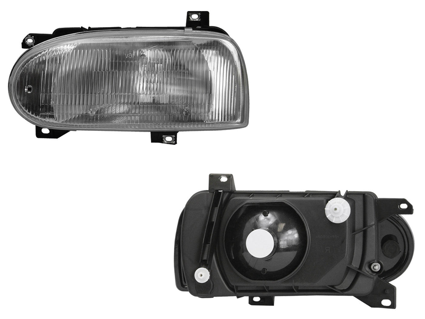 FARO IZQ F/CROMADO C/BASE PLASTICO VIDRIO RAYADO