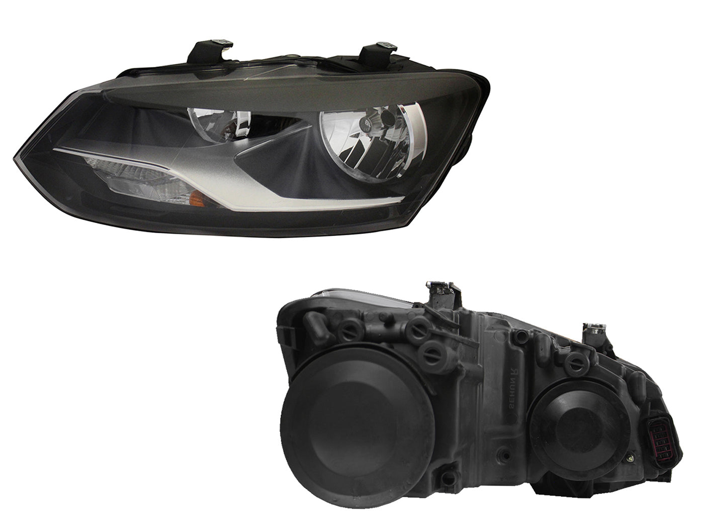 FARO IZQ F/NEGRO C/MOTOR (POLO 13-14 17-22)