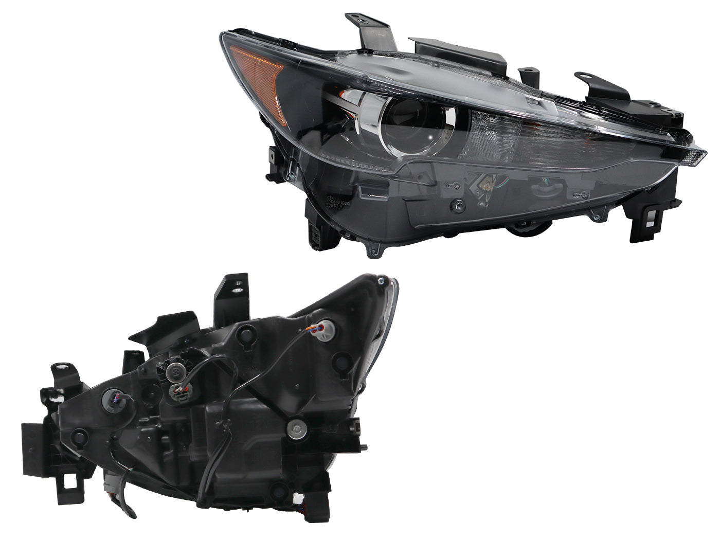 FARO DER F/NEGRO C/LED C/LUPA C/MICA AMBAR