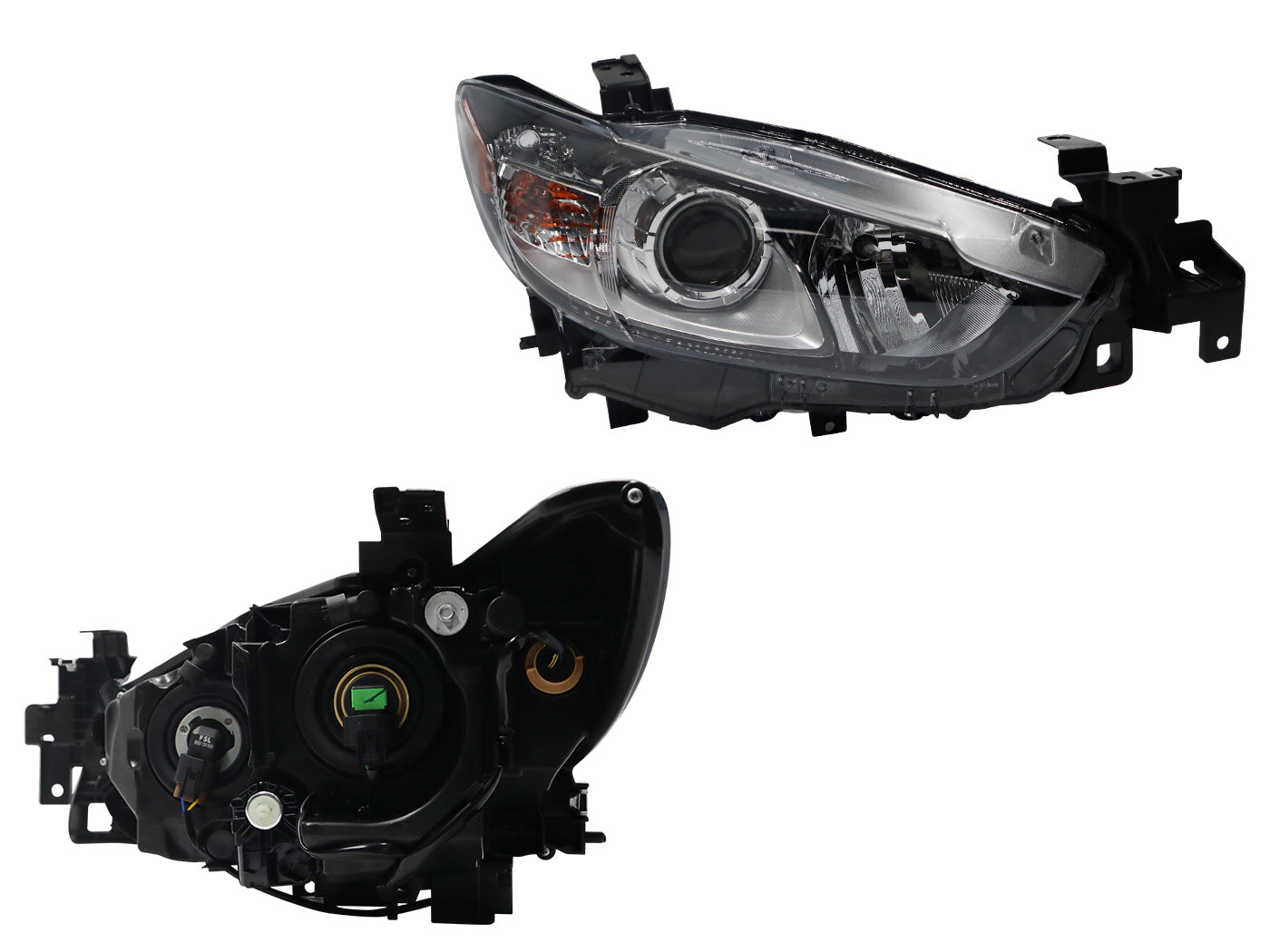 FARO DER F/NEGRO C/LUPA P/HALOGENO C/MICA AMBAR