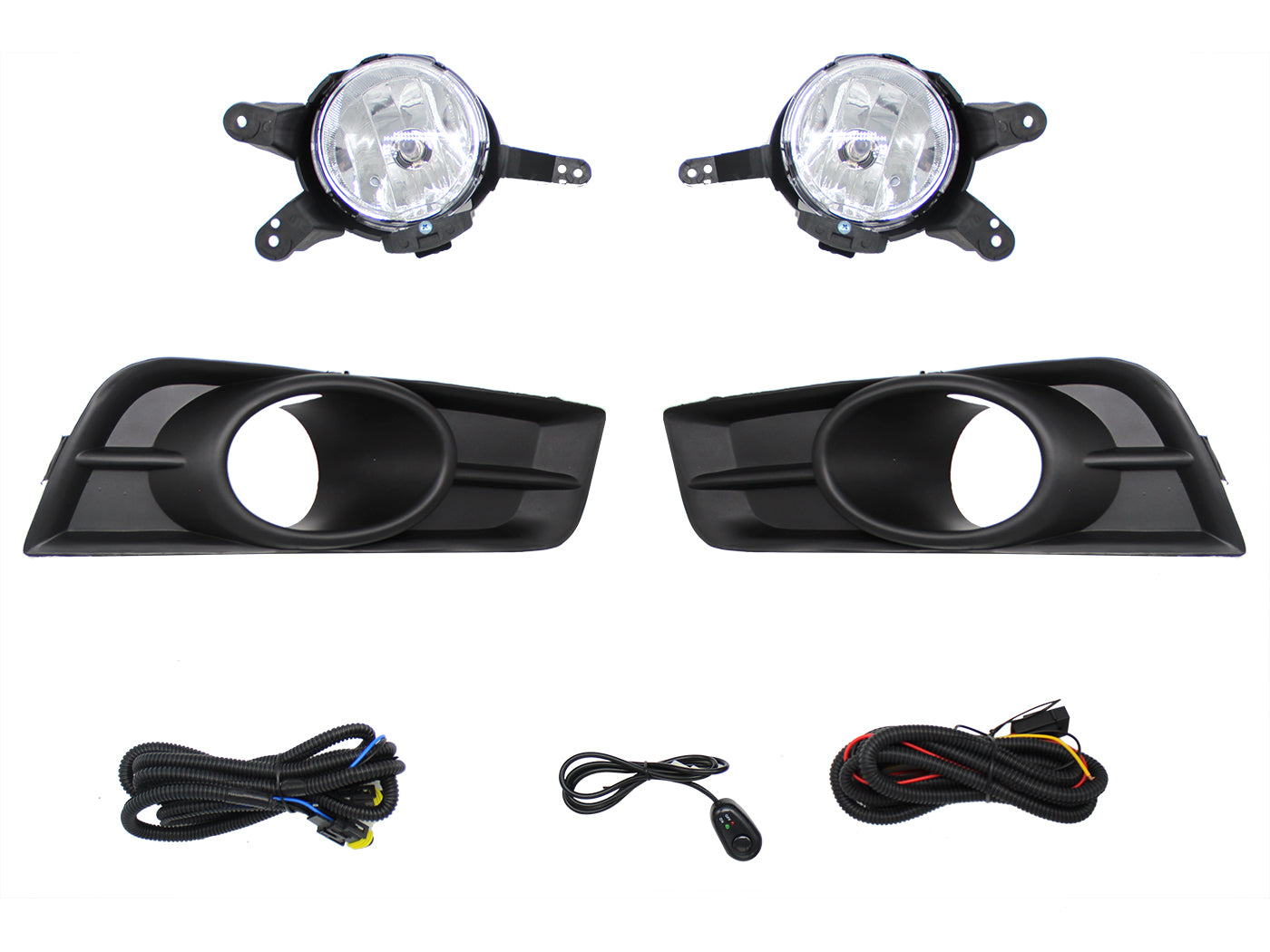 KIT FARO AUX C/CABLES C/REJILLAS NEGRAS C/FOCOS