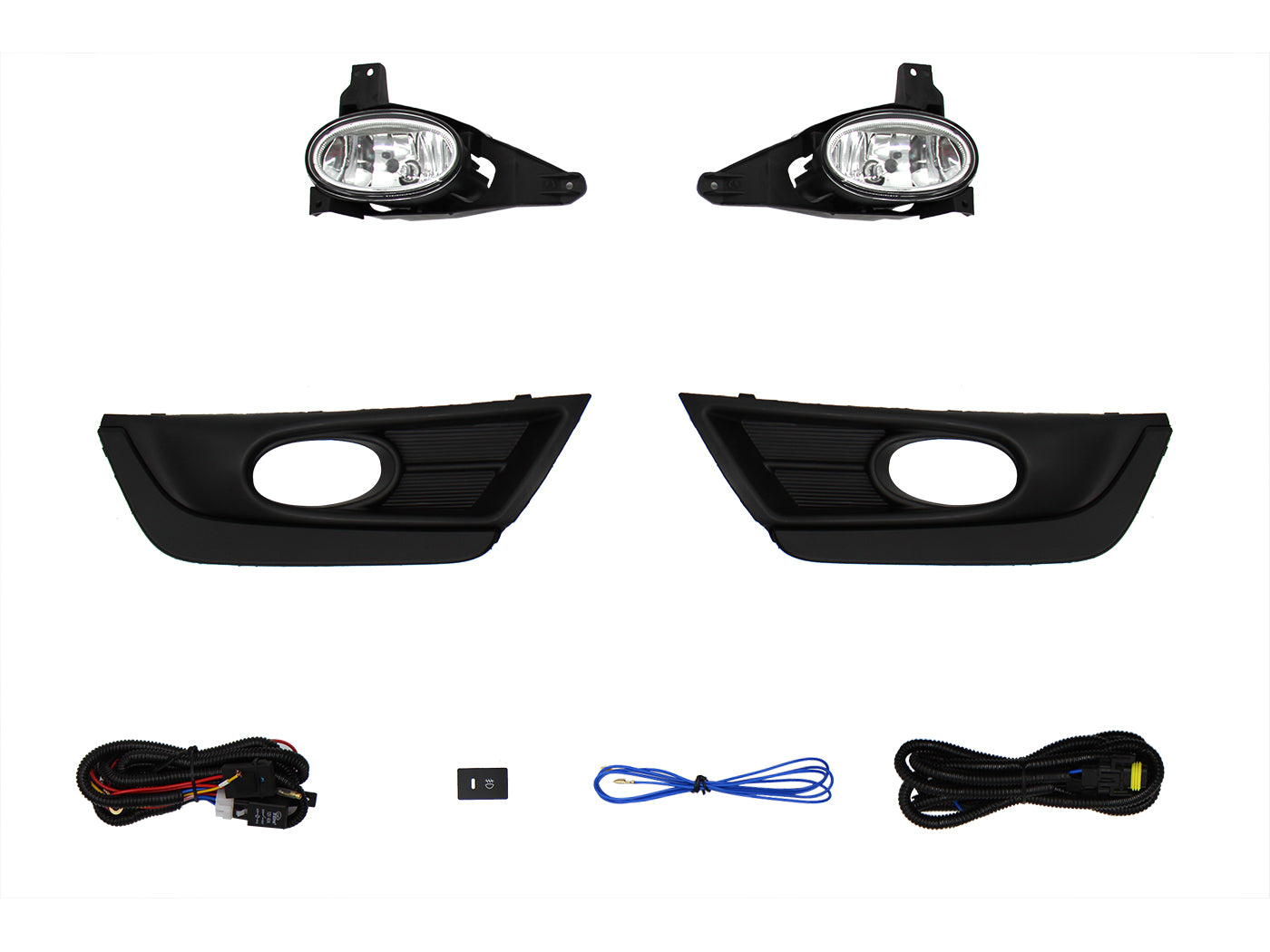 KIT FARO AUX C/CABLES C/REJILLAS NEGRAS C/FOCOS