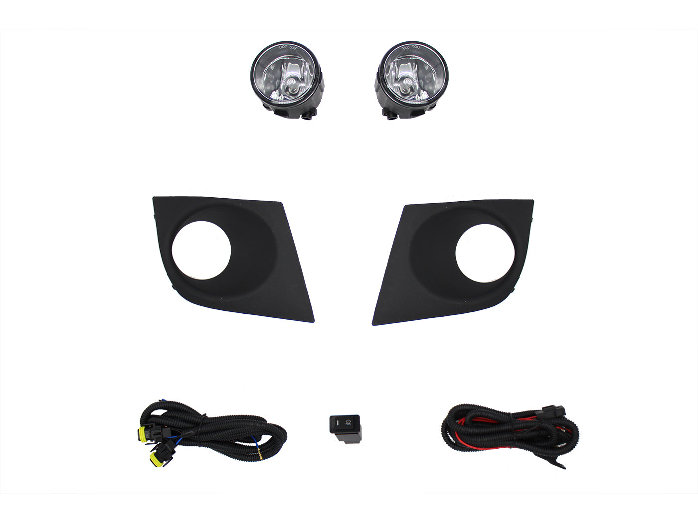 KIT FARO AUX C/CABLES C/REJILLAS NEGRAS C/FOCOS