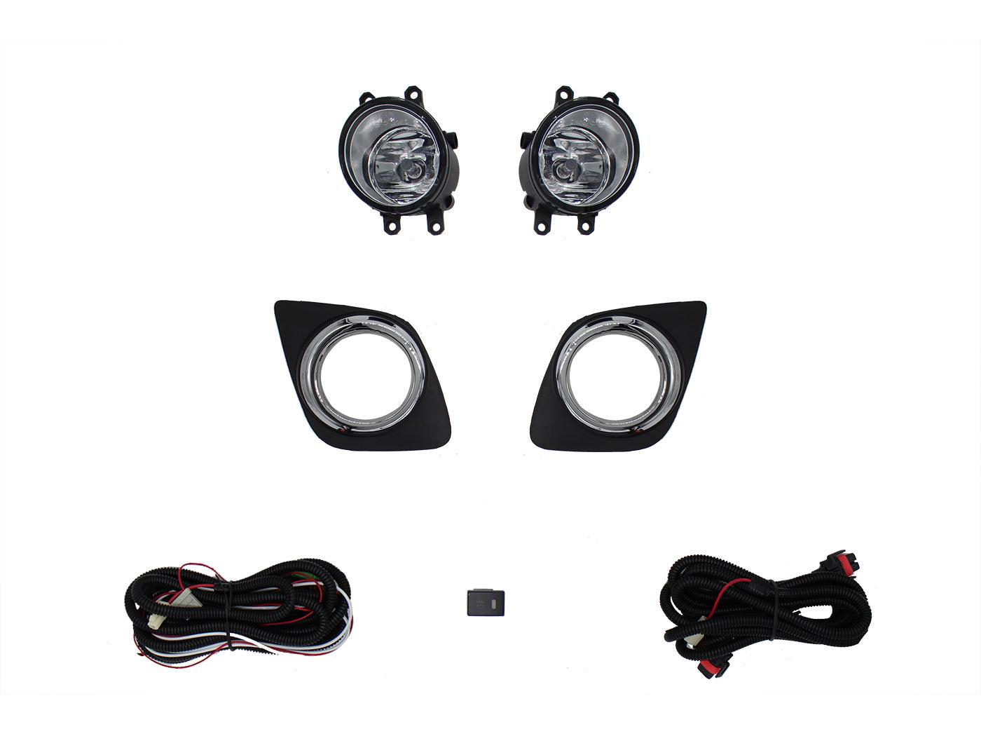 KIT FARO AUX C/CABLES C/REJILLAS ARILLO CROMO C/FOCOS