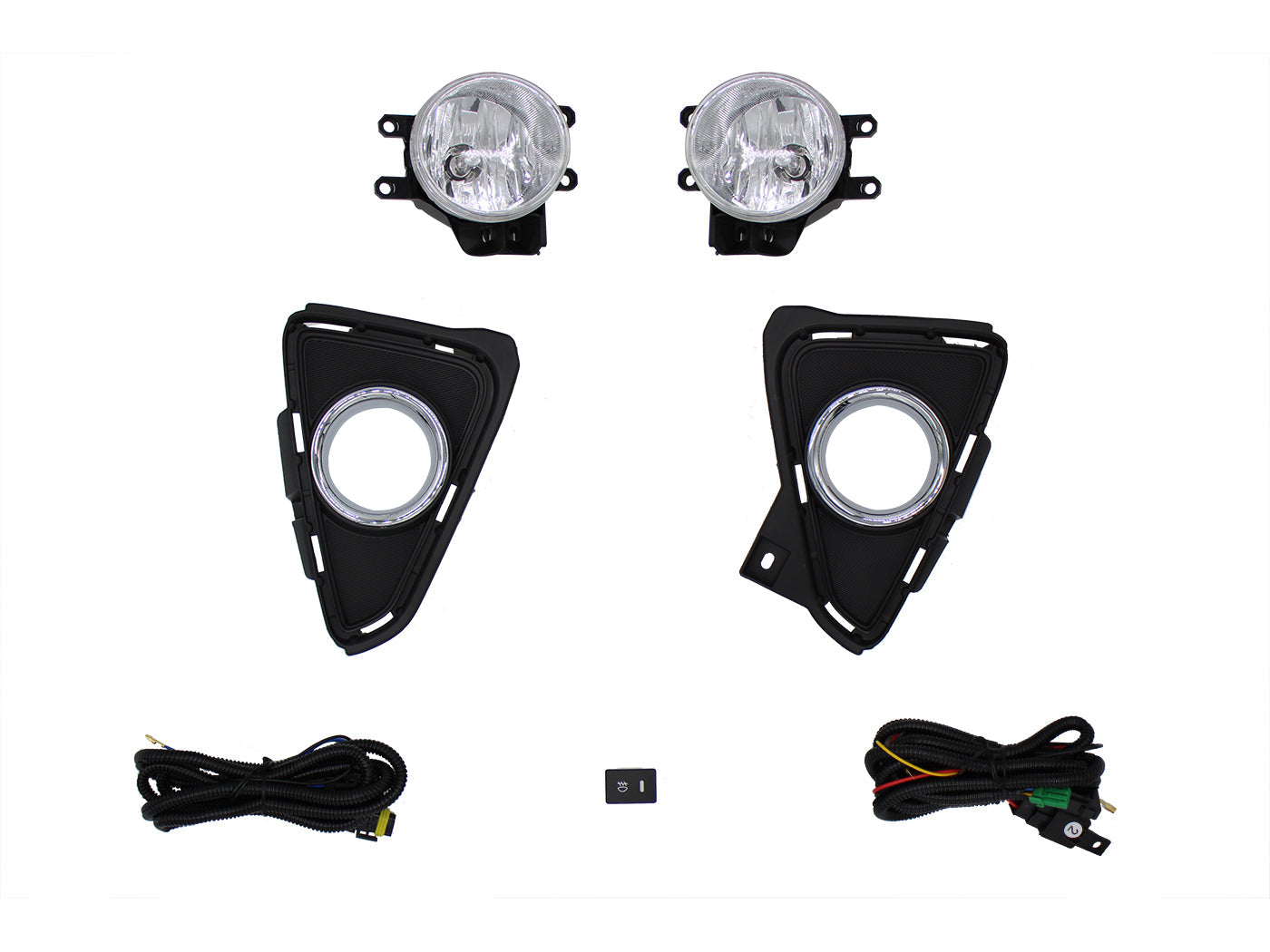 KIT FARO AUX C/CABLES C/REJILLAS ARILLO CROMO C/FOCOS