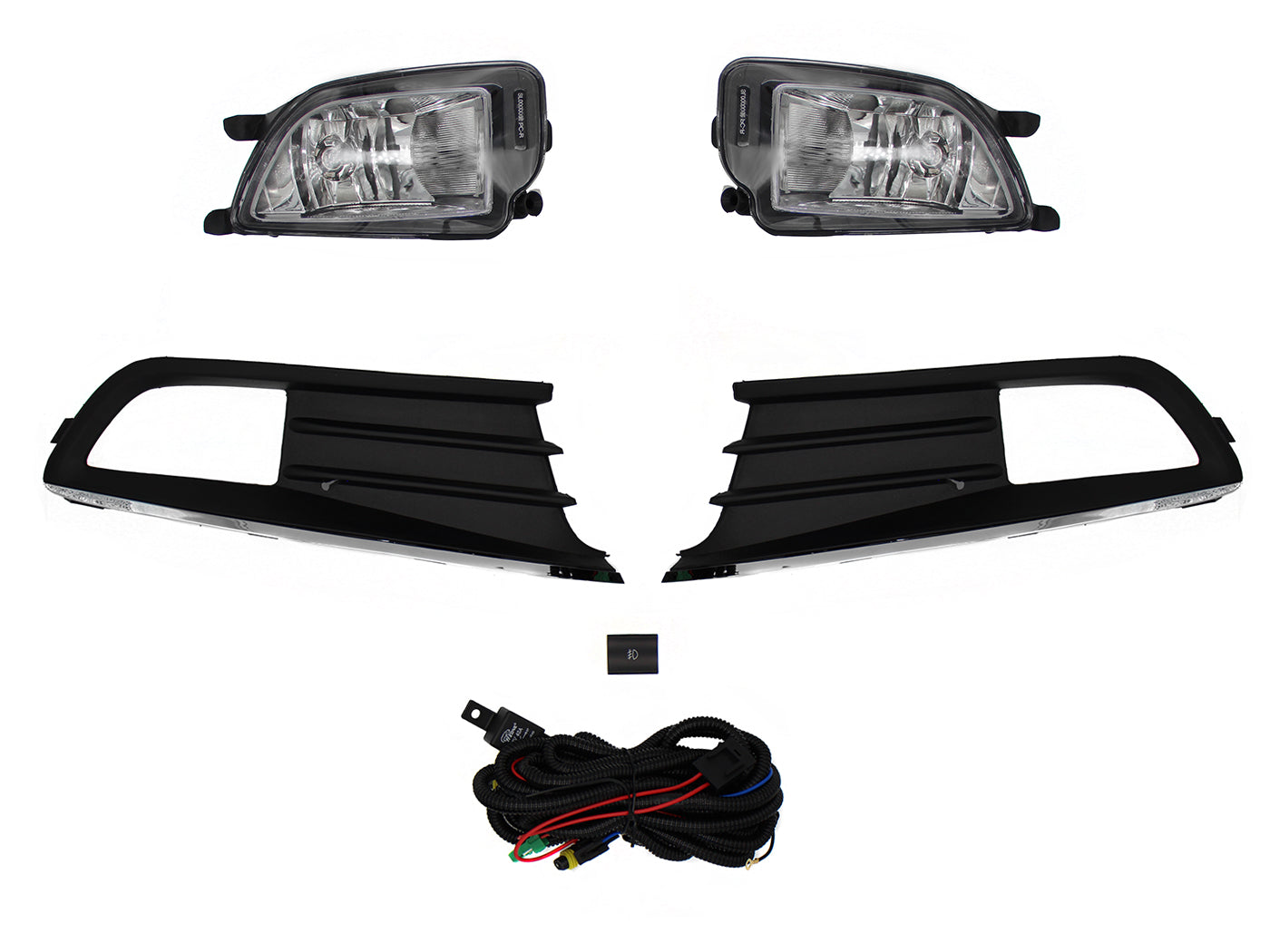 KIT FARO AUX C/CABLES C/REJILLAS FILO CROMO C/FOCOS (SEDAN/H-BACK)