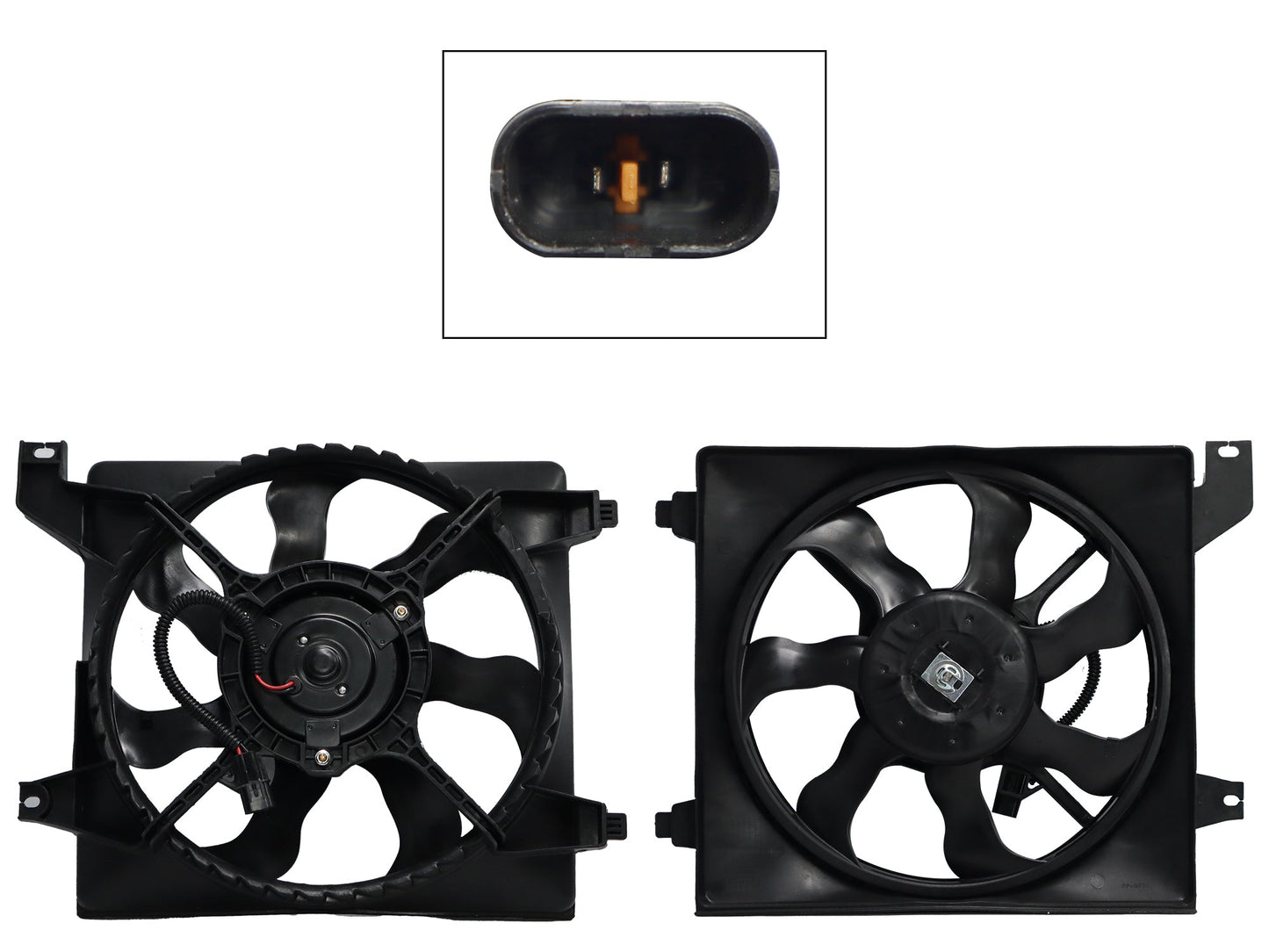 MOTOVENTILADOR COMPLETO P/RADIADOR C/TOLVA 2PINES S/RESISTENCIA