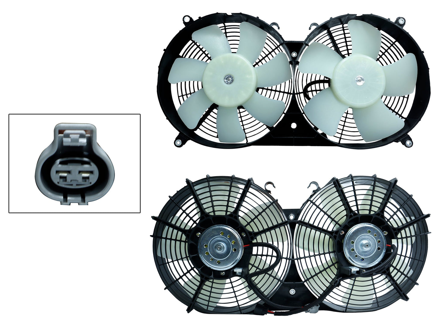 MOTOVENTILADOR COMPLETO C/AIRE C/TOLVA 2PINES S/RESISTENCIA 2CONECTORES (2ASPAS)