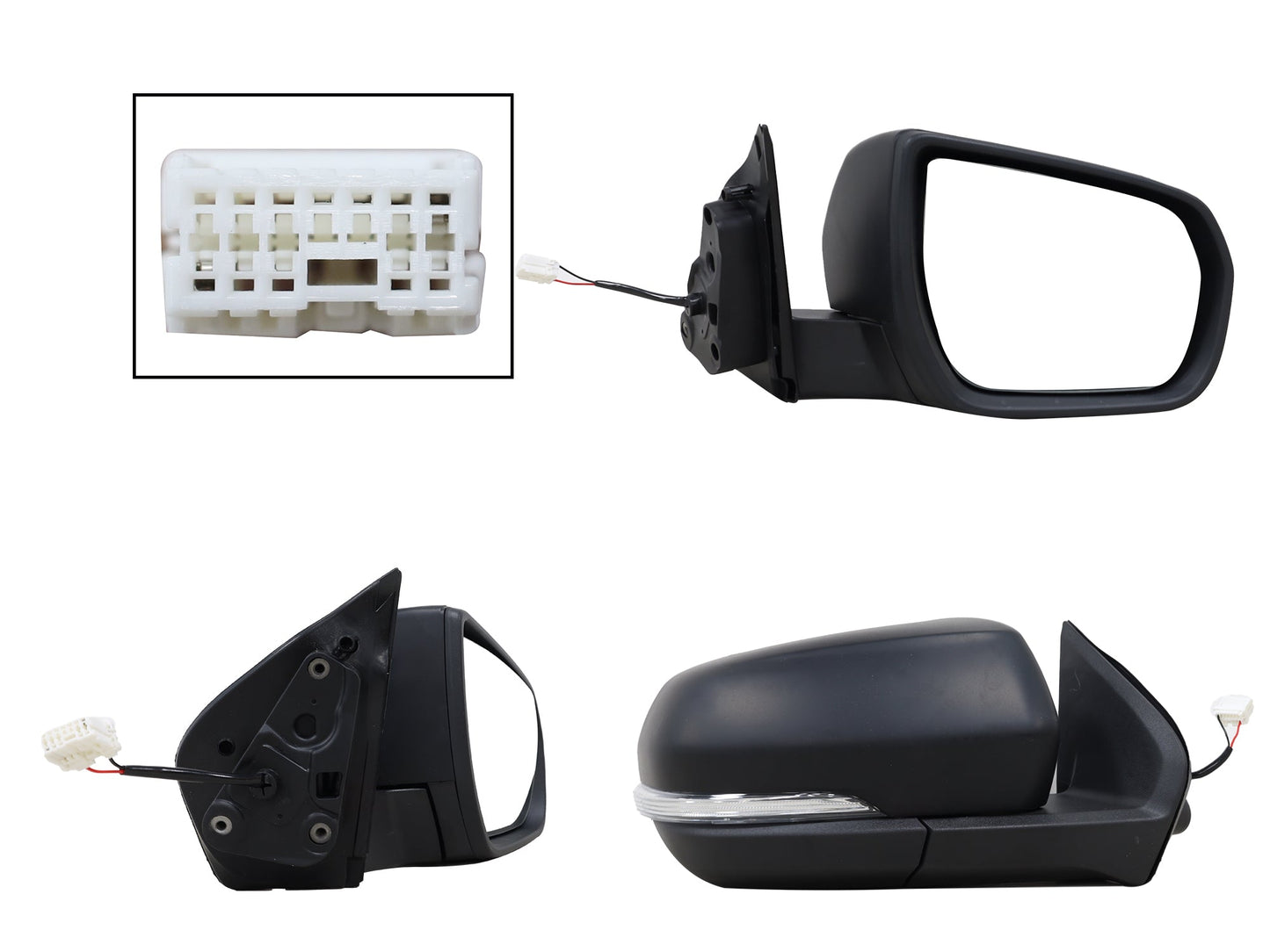 ESPEJO DER MANUAL NEGRO POROSO C/LUZ DIRECCIONAL (2PINES)